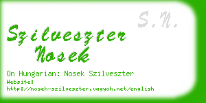 szilveszter nosek business card